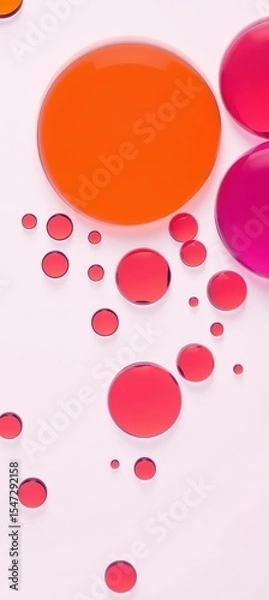 Fototapeta Abstract macro photograph of oil droplets in water