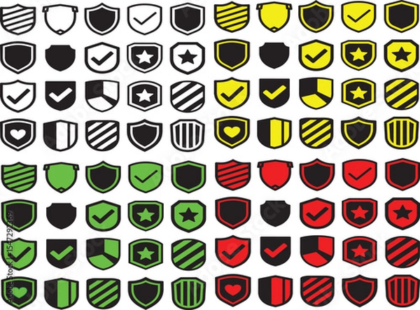 Fototapeta Shield Pack Colorful Vector Icon Set