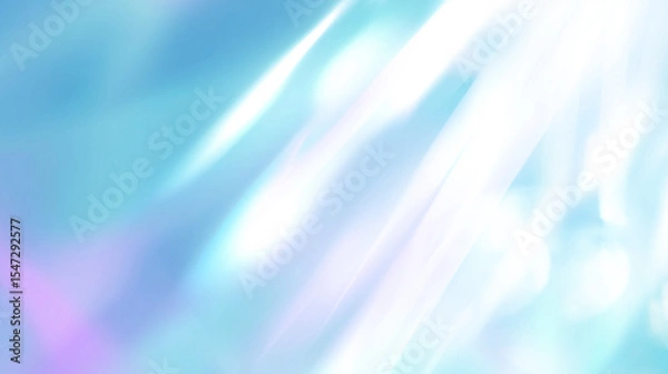 Fototapeta キラキラと輝く青色のプリズムライト背景