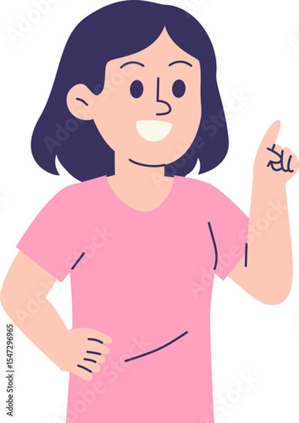 Obraz Girl Pointing Upward