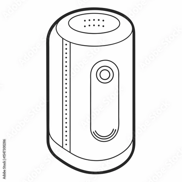 Fototapeta Modern bluetooth speaker outline graphic for technology and audio concepts