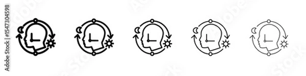 Obraz Circadian rhythms icon flat illustration set logo