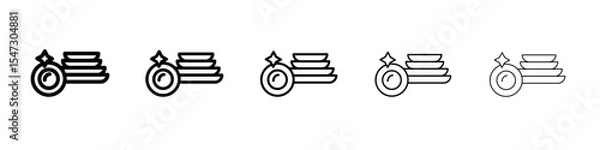 Obraz Clean stack plates icon flat illustration set logo