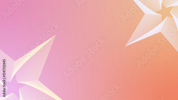 Obraz Abstract Pink and Peach Gradient Background with Elegant Linear Star Designs Ideal for Presentations or Websites