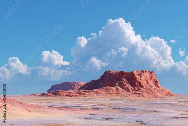 Obraz Dramatic Desert Landscape with Red Rock Formation
