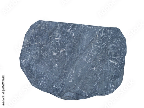 Fototapeta A flat, irregular-shaped slate stone with a rough surface texture