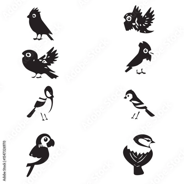 Obraz Cute Birds vector Set