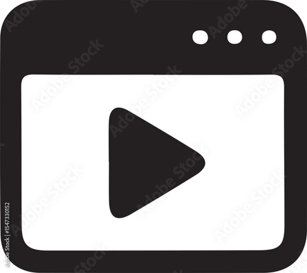 Fototapeta Browser with Play Button