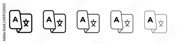 Obraz Language icon flat illustration set logo