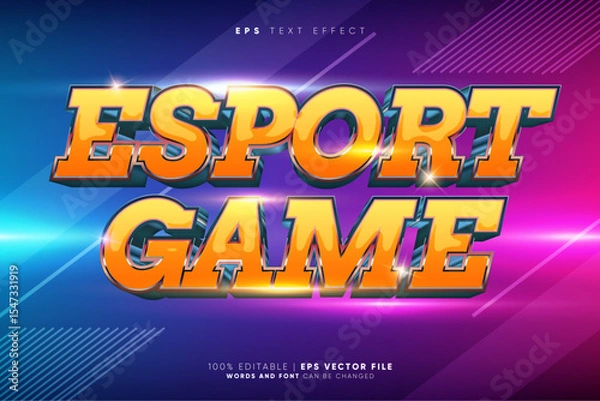 Fototapeta Esport Game 3D Editable Text Effect Style