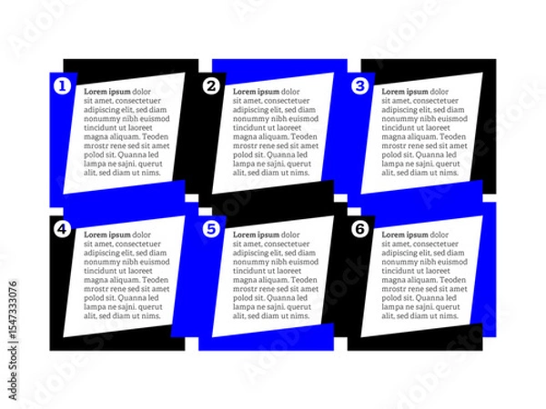 Fototapeta Very simply infographic design with 6 options or steps. Infographics for business concept.