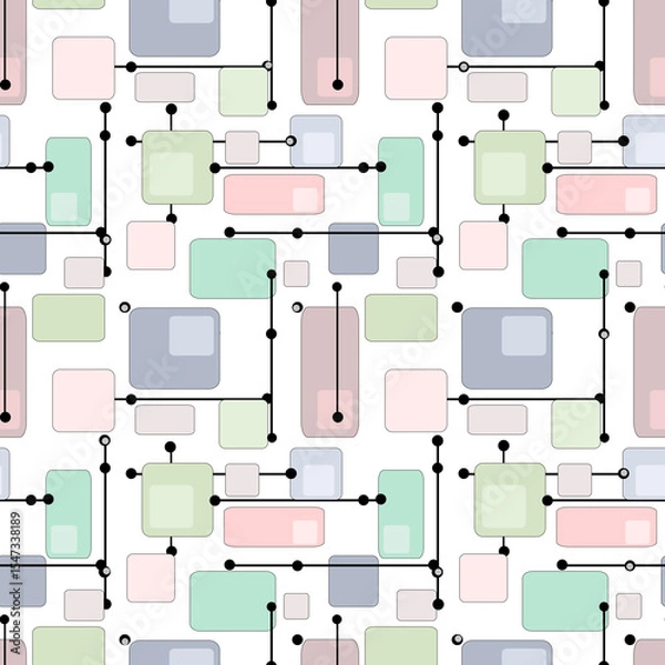 Obraz In pastel tones retro geometric pattern 