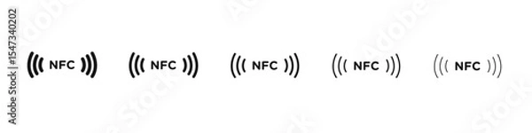 Obraz NFC icon flat illustration set logo
