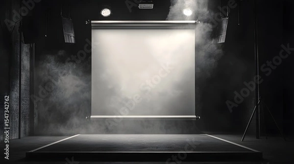 Fototapeta Roll-up banner mockup on stage