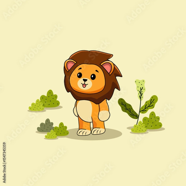 Obraz Lion cute illustration icon set