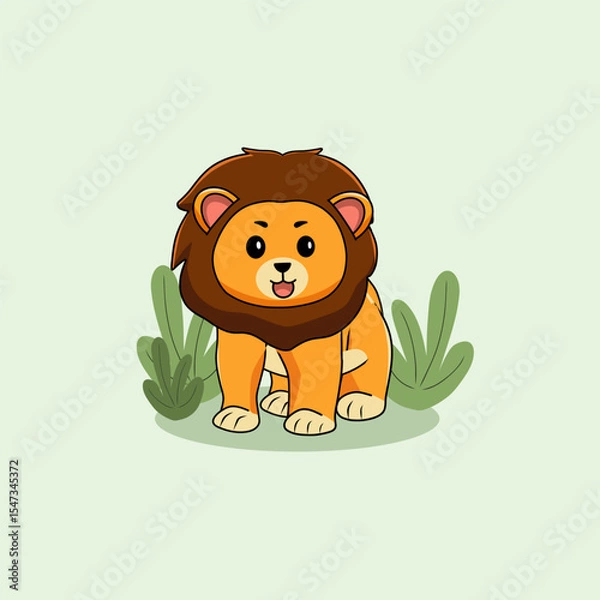 Obraz Lion illustration vector illustration icon in nature