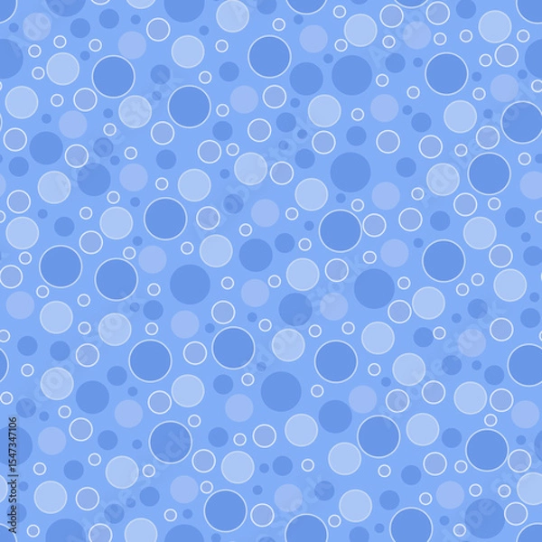 Obraz bright blue tones with polka dots in retro sixties style
