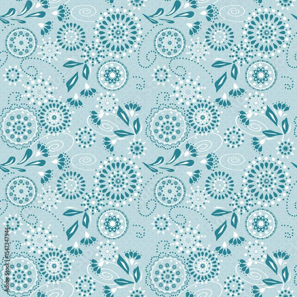 Obraz Seamless simple pattern with circles and decorative elements on red