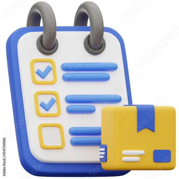Fototapeta 3D Delivery Checklist Icon