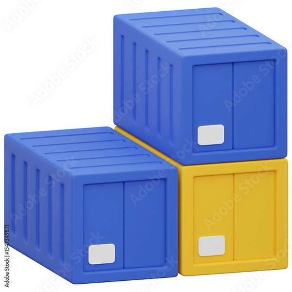 Fototapeta 3D Shipping Containers Icon