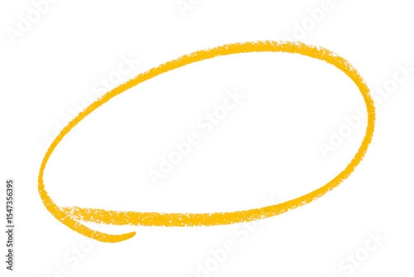 Fototapeta Yellow pencil highlight circle mark isolated on transparent background