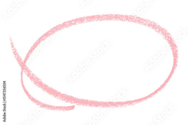 Fototapeta Pink pencil highlight circle mark isolated on transparent background