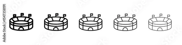Obraz stadium icon flat illustration set logo
