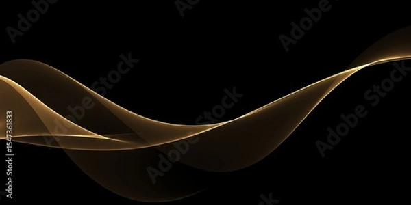 Fototapeta Glowing golden magic light effect. Graphics of neon lines motion. Abstract light lines of movement and speed.