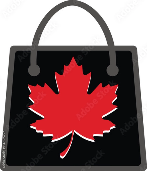 Fototapeta Shopping Bag with Maple Leaf