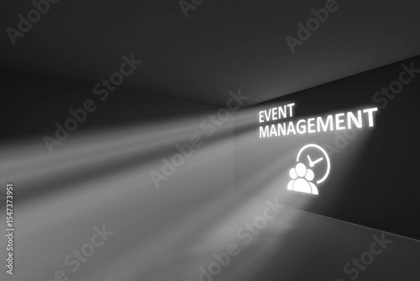 Fototapeta EVENT MANAGEMENT rays volume light concept 3d illustration