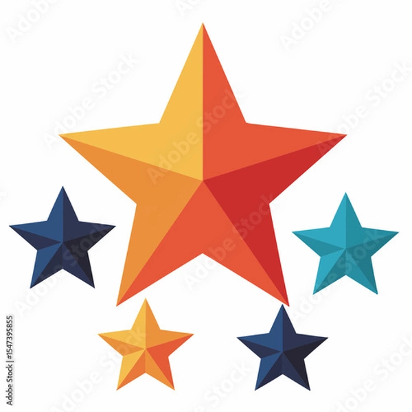 Obraz Colorful geometric stars in various sizes arranged playfully  