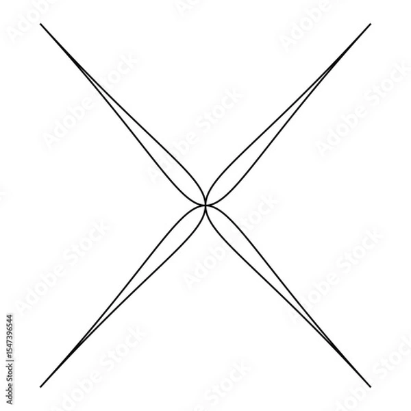Obraz Geometric Cruciform Shape with Intersecting Petal-like Forms