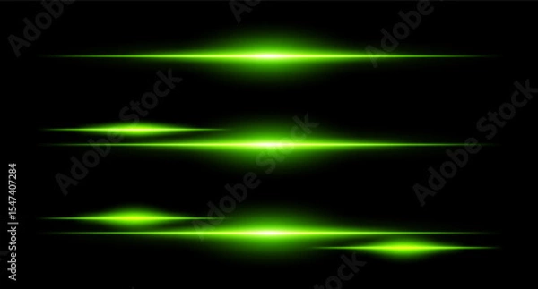 Fototapeta Horizontal glowing beams in layered layout with smooth edges and intensity gradients, ideal for interface design or sci-fi visuals.