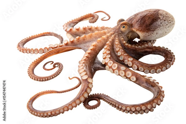 Fototapeta octopus-animal isolated on white background png, ai generated