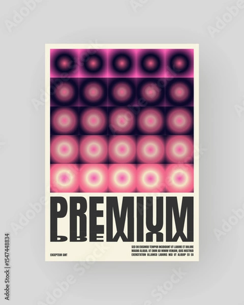 Obraz Retro-futuristic and abstract poster design. Geometric glass refraction and distortion gradient