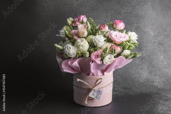 Obraz Beautiful flower arrangement in pink and white colors for a special occasion