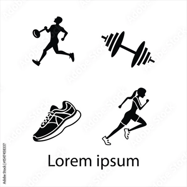 Obraz  Flat design fitness logo template