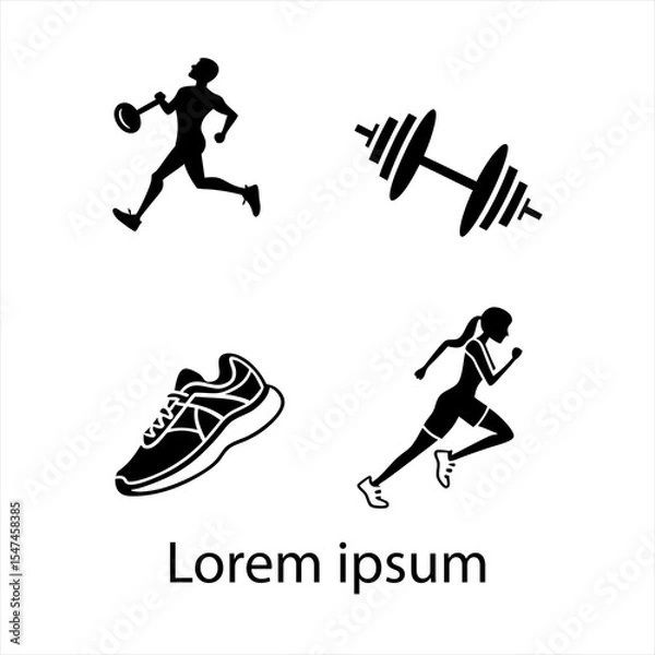 Obraz  Flat design fitness logo template