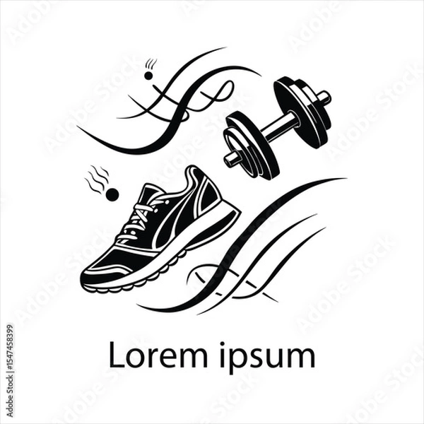 Obraz  Flat design fitness logo template