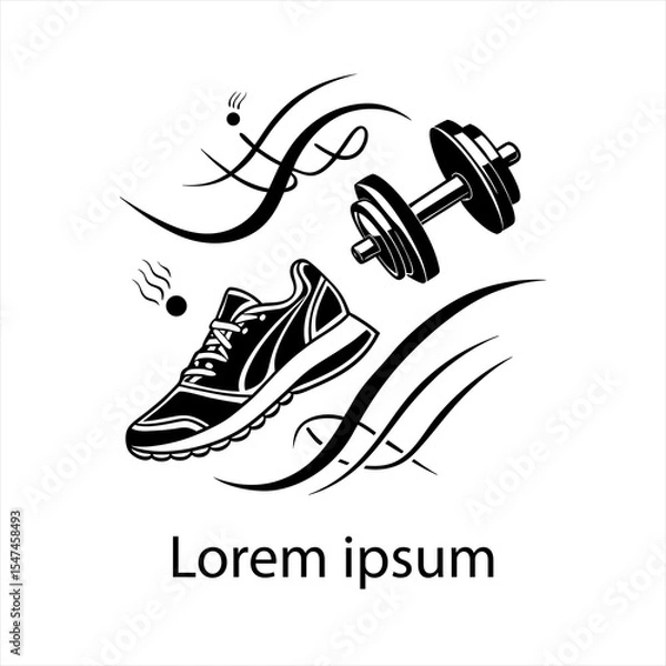 Obraz  Flat design fitness logo template