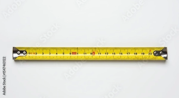 Obraz Yellow measuring tape on white background