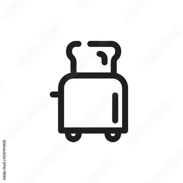 Fototapeta Toaster icon vector. Linear style sign for mobile concept and web design. Toaster symbol illustration. Pixel vector graphics - Vector.	