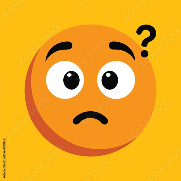 Obraz Confused Emoticon with Raised Eyebrow