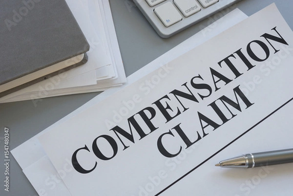 Fototapeta Compensation claim is shown using the text on the personal injury Medical Claim Form