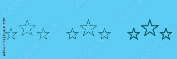 Obraz 3 stars vector icon. Three stars arc vector. three stars rating. rate stars - best, top black concept abstract vector illustration. Tree star different editable stroke sizes.