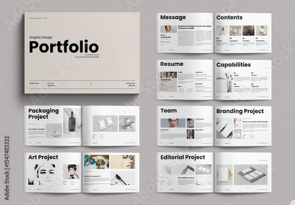 Obraz Graphic Design Portfolio Brochure Template Landscape