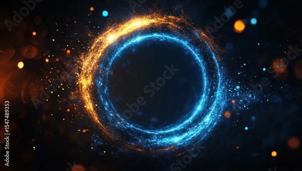 Fototapeta Abstract portal design with vibrant colors and light effects in cosmic style
