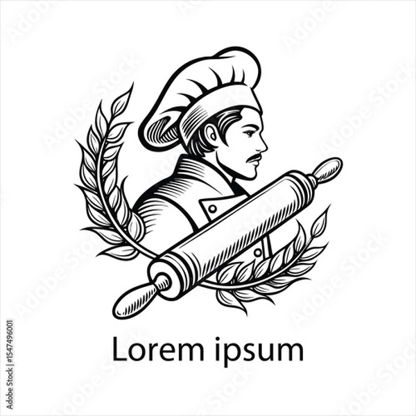 Obraz Detailed chef logo template