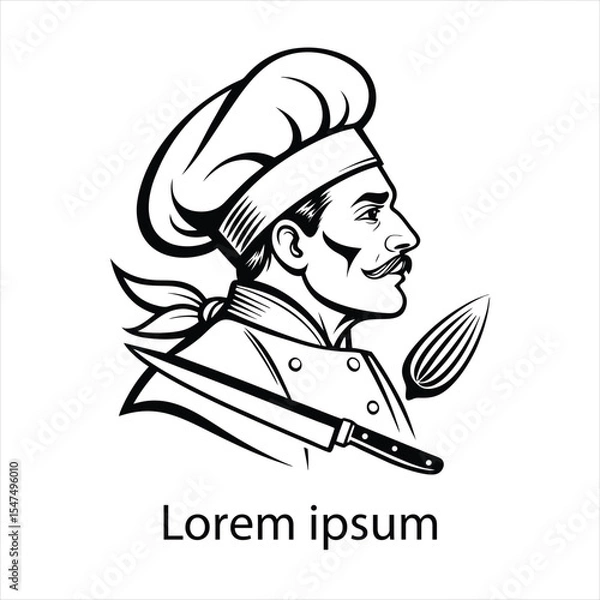 Obraz Detailed chef logo template