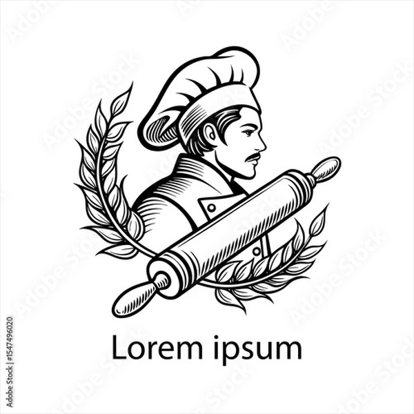 Obraz Detailed chef logo template